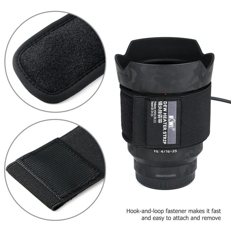 Calentador de lente USB, removedor de rocío, calentador de lente para Nikon, Canon, Sony, Fujifilm, Olympus, telescopio, prevención de condensación