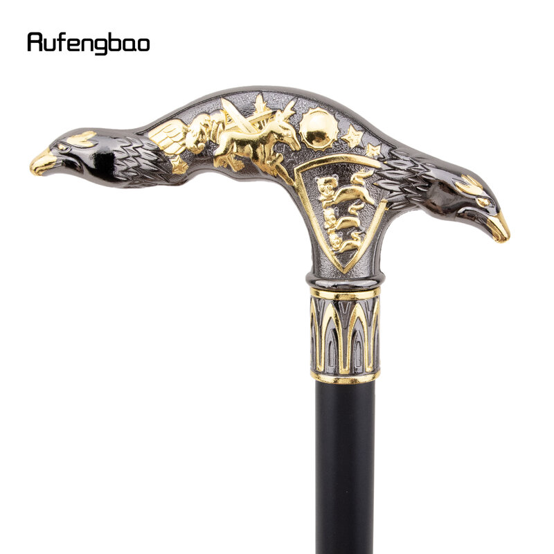 Hitam emas kepala elang Fashion tongkat Berjalan tongkat dekoratif Cospaly Pesta Antik modis tongkat berjalan Crosier 93cm