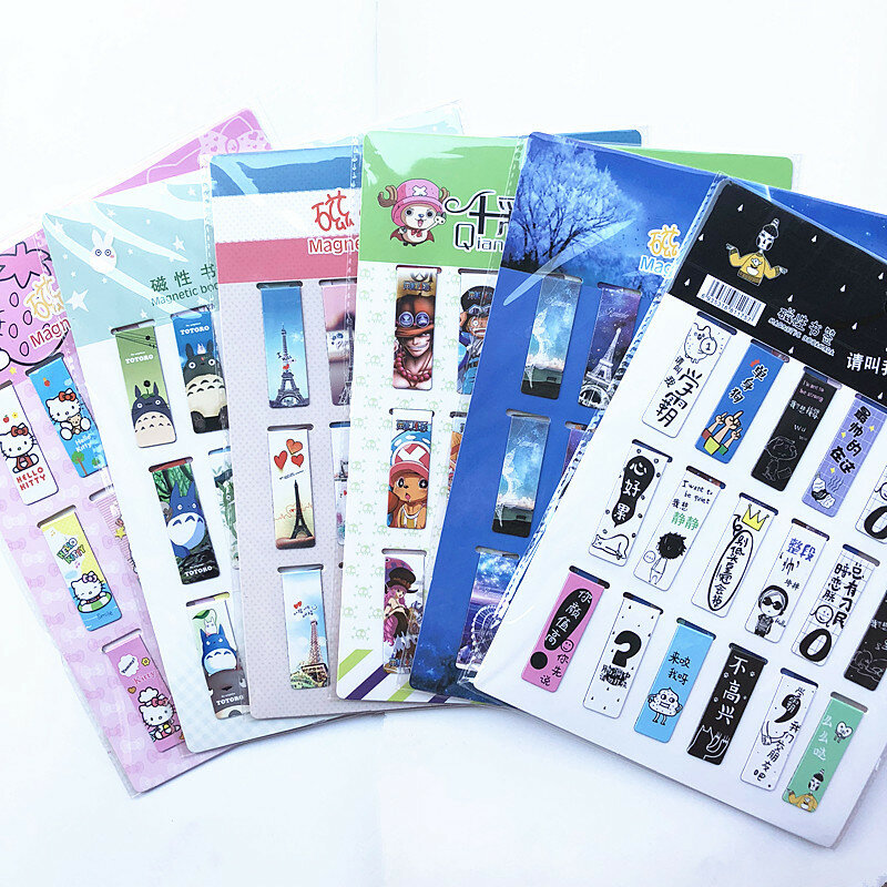 Cat Tower Magnetic Bookmarks, Clipes de Página, Marcadores de Página, Fofos, Estudante, Escritório, Leitura, 18 Pcs, Conjunto