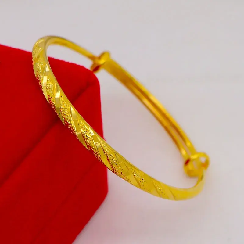 Женский браслет из настоящего золота 18 К с покрытием из 100% золота 999 пробы