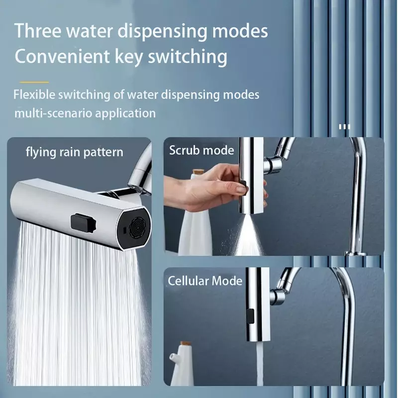 Cozinha Faucet Splash Protector, Cachoeira Água Outlet, Universal Rotary Bubbler, Booster Extensão, Nozzle Joint