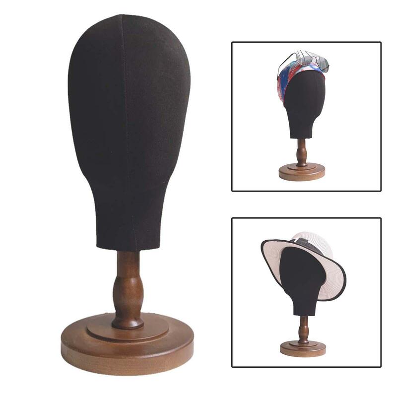 Wigs Making Hat Display Stand Mannequin Head Model 54cm with Base Hat Display Stand for Barber Shops Headdress Headphones Home