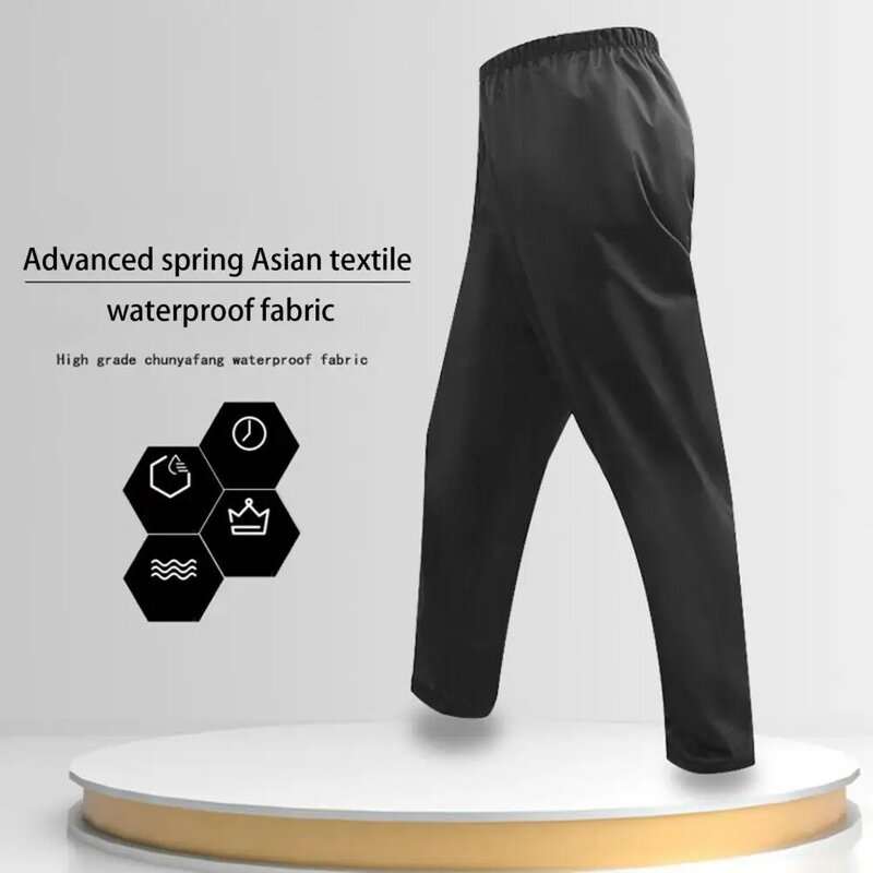 Profesjonalna spodnie przeciwdeszczowe Unisex na całej długości elastyczny pas odporna na zużycie jazda na rowerze spodnie przeciwdeszczowe odporna na deszcz