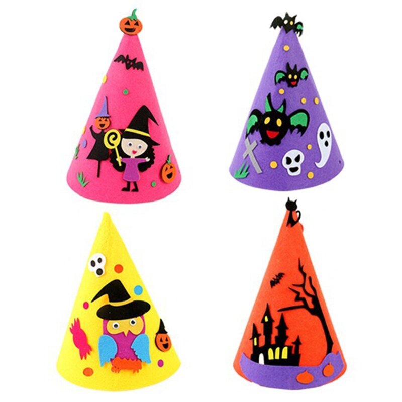 Witch Hat for Creative Handcrafts Popular Community Games for Toddler Boys Girls with Non-Woven Material & Pat DropShipping