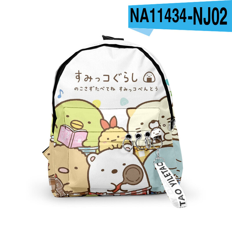 Kawaii Sumikko Gurashi Backpack Small Cartoon Girls Back to School Bookbag Oxford Cloth Zipper Rucksack Waterproof School Bags