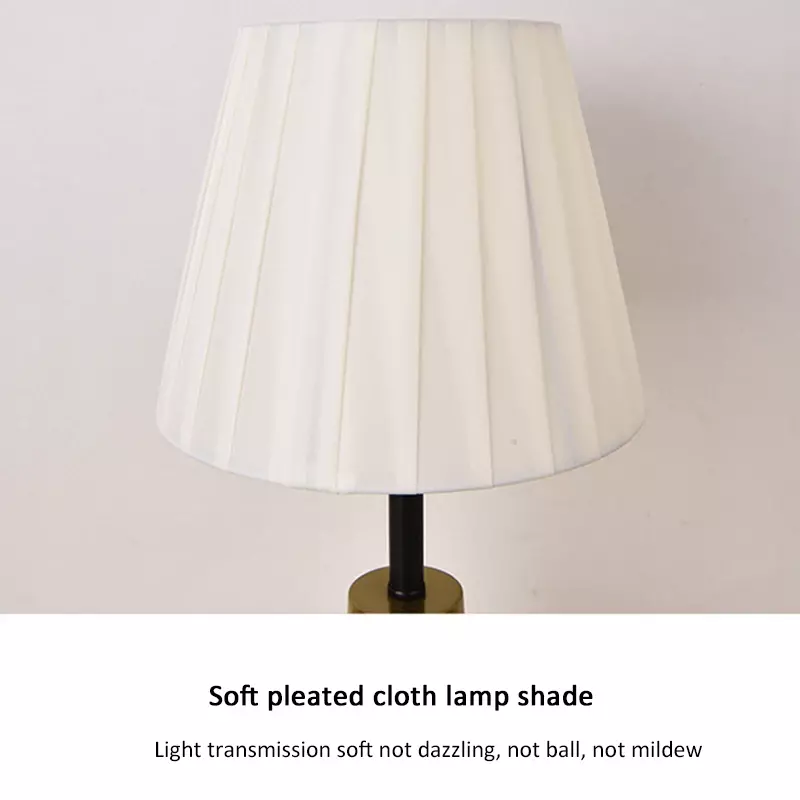 Ciepła lampa biurkowa kreatywna plisowana osłona LED z dotykowym metalowy stół oświetleniem trzy kolory nowoczesne lampy dekoracja salonu gabinet sypialnia