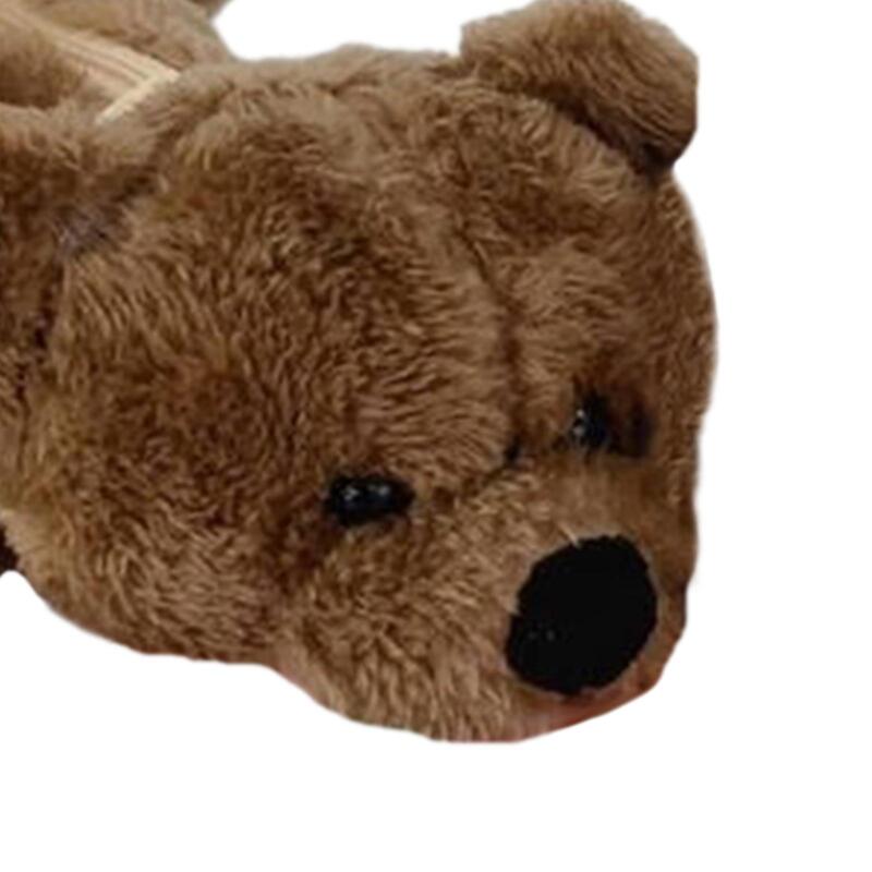 Plush Bear Head Pencil Case, Cute Pen Bag para Adolescentes, Meninos e Meninas