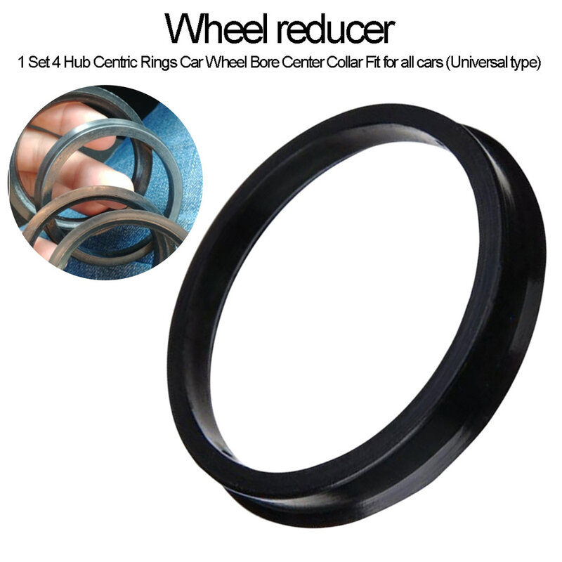 4 buah/Set Aksesori Mobil cincin sentral Hub roda plastik 73.1 hingga 67.1 cincin Hub roda OD = 73.1mm ID = 67.1mm cincin tengah roda