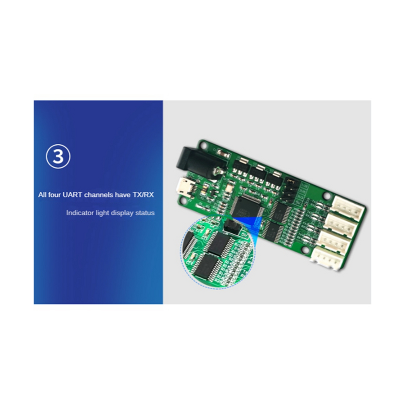 Módulo Serial Port para Equipamentos, UART USB para 4 Way TTL FT4232, DC 5V, Placa Conversor