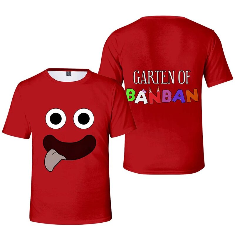T-shirt à col rond pour enfants, nouveau jeu, Garten of Banban, imprimé jardin, dessin animé, drôle, vêtements d'été