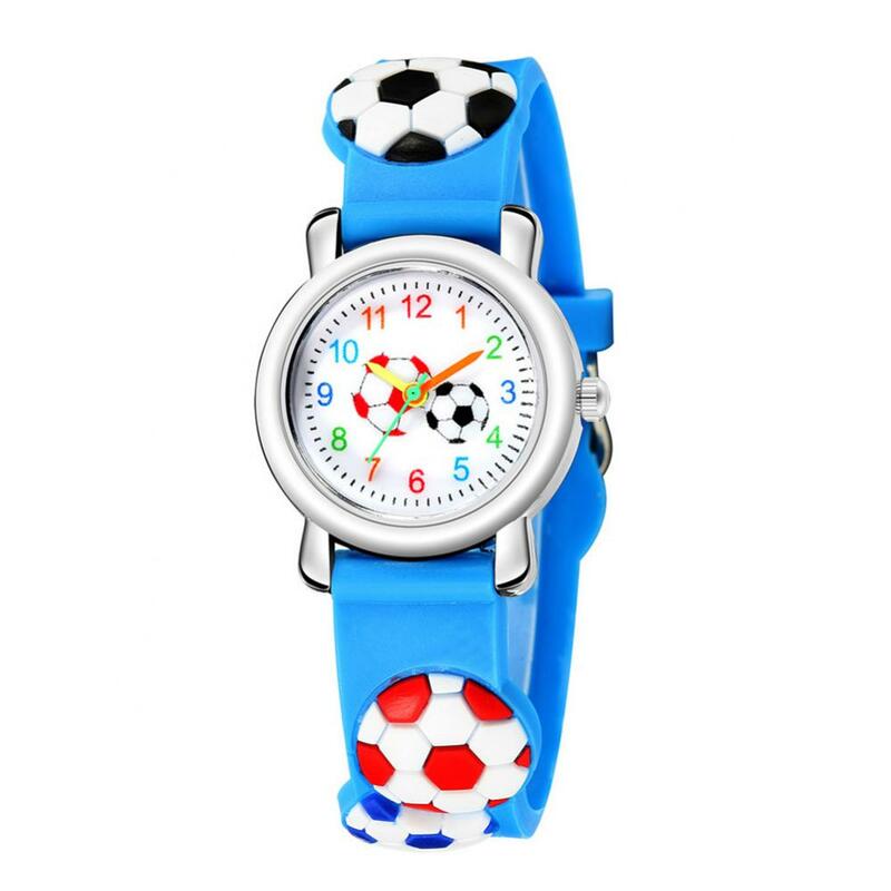 เด็กนาฬิการูปแบบฟุตบอล3D Relief หญิงน่ารักกีฬา Boys ของขวัญการ์ตูนเด็กนาฬิกาข้อมือ