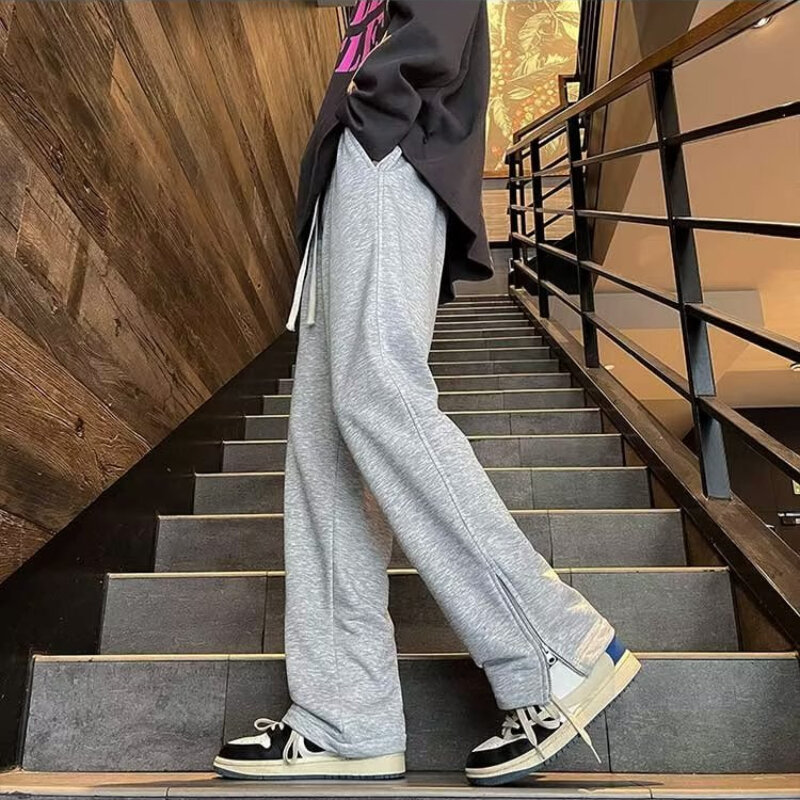 Pantalon à Jambes Larges Respirant et Confortable pour Homme et Adolescent, Streetwear Chic de Style Japonais, Printemps et Été