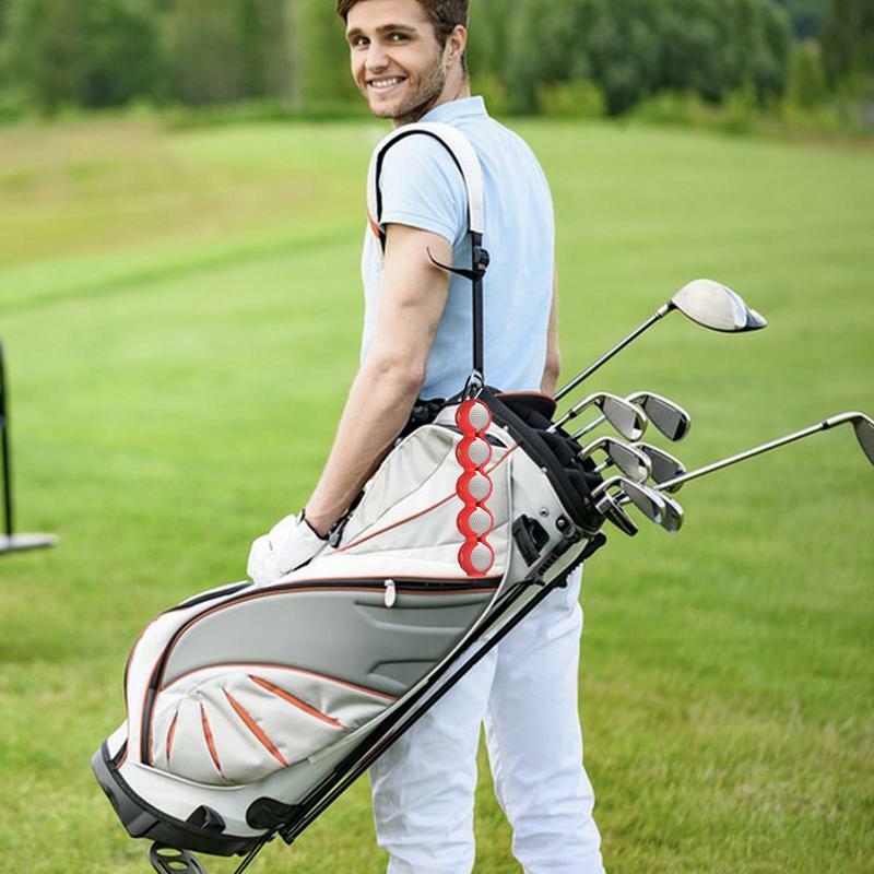 Portable Silicone Golf Ball Storage Cover, Case Holder, 5 Ball Protetora com Mosquetão, Golf Training Aids, Golf Acessórios