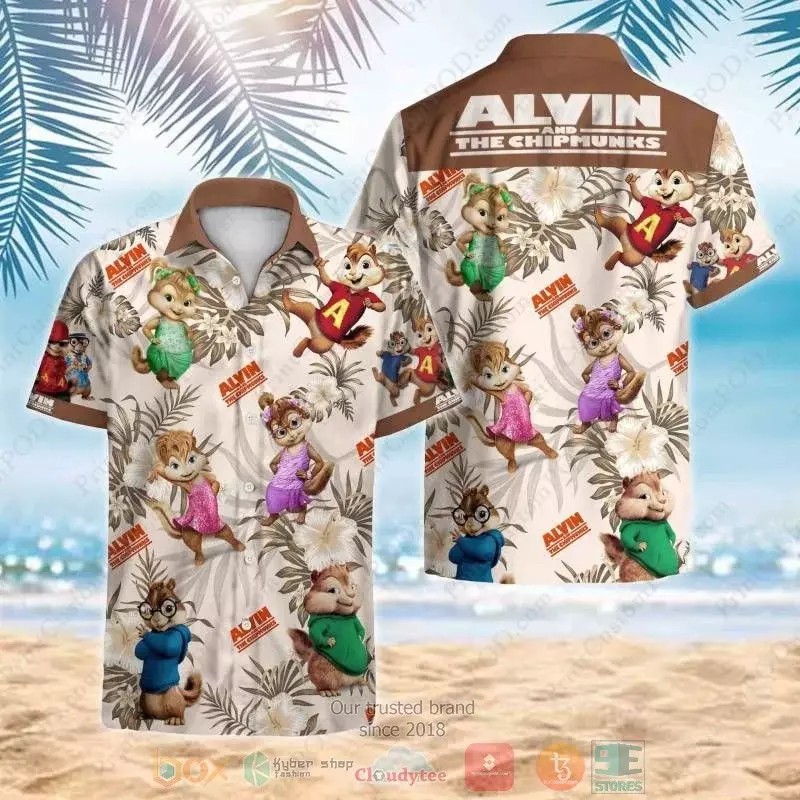 Гавайская рубашка в коричневую полоску, гавайская рубашка, гавайская рубашка Disney