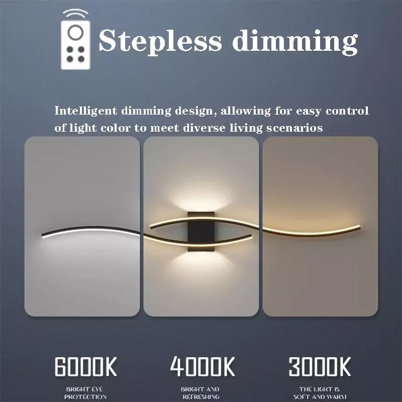 Moder LED Wall Lamp Long Strip 60/80/100CM Wall Sconce Living Room TV Background Decor Bedroom Stair Home Decor Lighting Fixture