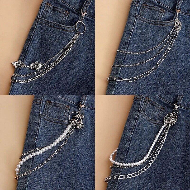 Autunno e inverno Trendy Cool Cut-out Love Multi-layer pantalone catena cintura con accessori catena cintura in metallo