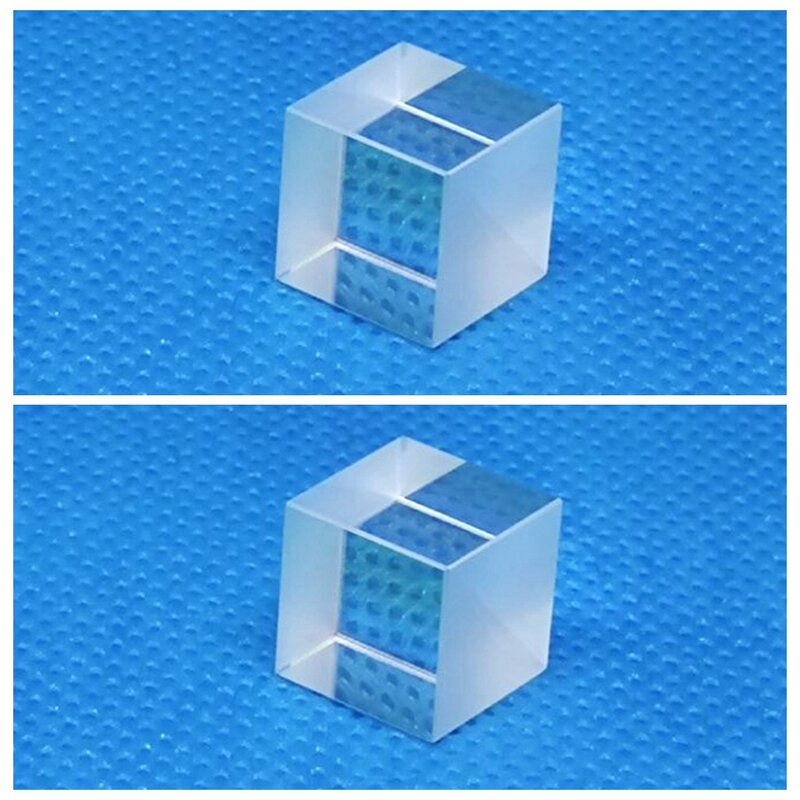 PBS Polarized Beam Splitter Transparent Lens 630nm-660nm Polarizing Beam Splitter Cube Lens 10X10mm