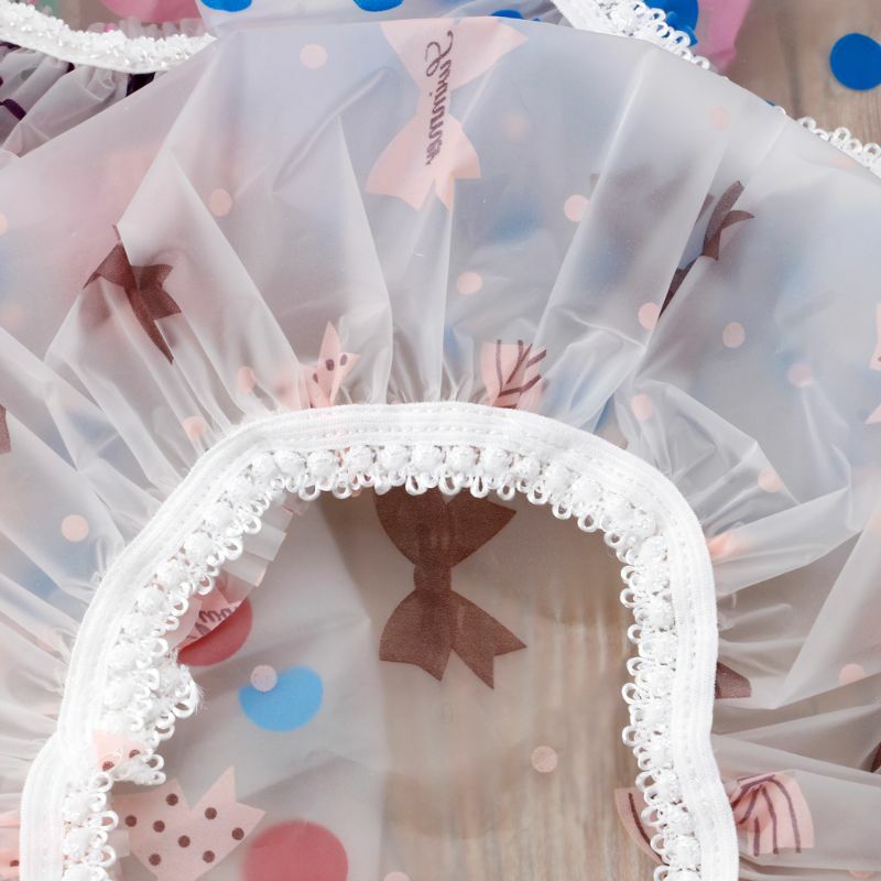 Elastische wiederverwendbare Bade-Haarkappe, Babyparty-Kappen mit elastischem Band, Blumenmuster