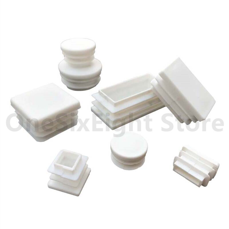 50x100mm Square Plastic White Blanking End Cap Tube Pipe Insert Plug Bung Rectangle