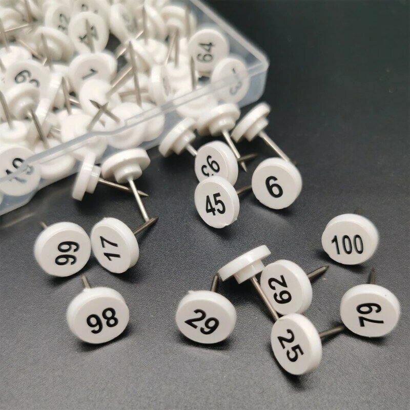 100 pezzi numerati Push pin s da 1 a 100 Map Pin 6.3In Round Decoraive Thumbtack per fai da te Photo Wall Cork Board