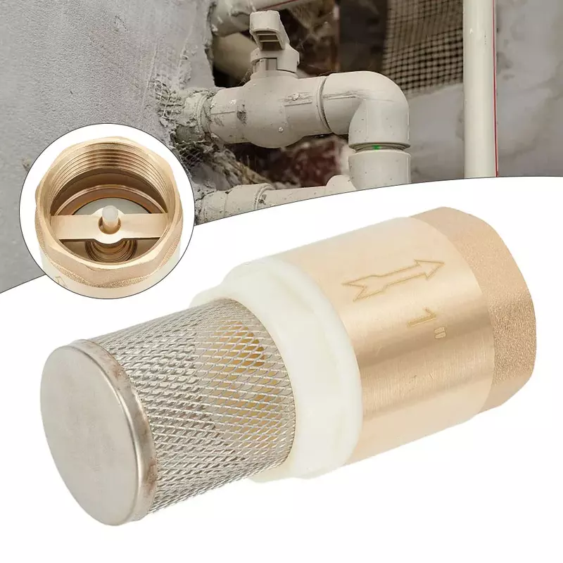 Brass Foot BSP Internal Thread Valve DN25 Check  Stainless Steel Suction Basket With Steel Strainer Filter For Water Pump