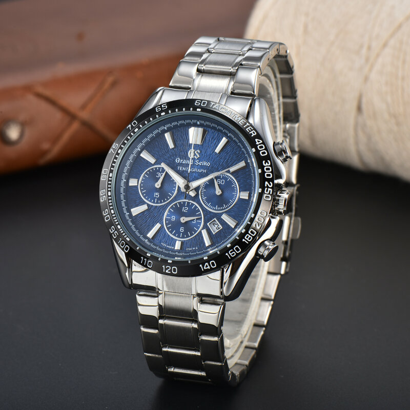 Relógio de quartzo cronógrafo de aço masculino, marca de luxo, Grand Seiko SLGC001G, Tentagraph Evolution 9 Collection, AAA, Novo, 2022