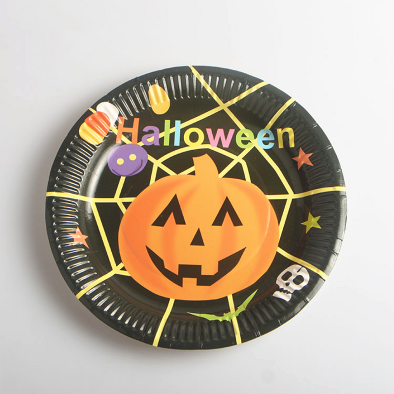 Diskon Besar 10 Buah Perlengkapan Dekorasi Halloween Taplak Meja Sedotan Piring Kertas Cangkir Kertas Perlengkapan Pesta Halloween