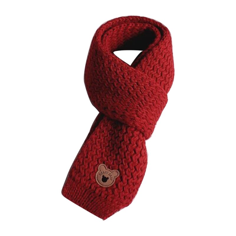 C5AA ベビーニットネッカチーフ冬暖かいニットスカーフ素敵な子供厚く暖かいスカーフ