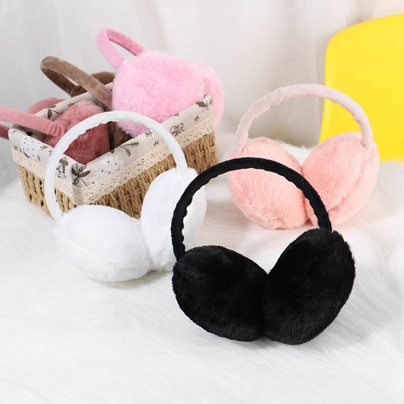 Soft Plush Windproof Earmuffs para homens e mulheres, capa de ouvido monocromática, aquecedor de ouvido, proteção ao ar livre, fria, moda coreana, inverno