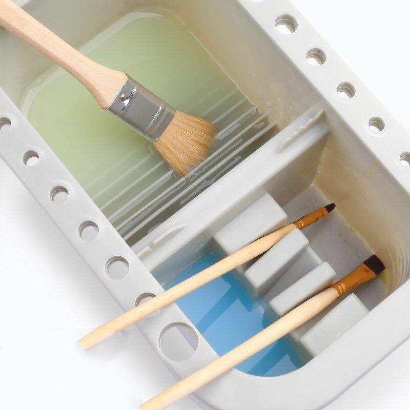 Boîte de rangement avec palette, outil de séchage pour aquarelle huile créative