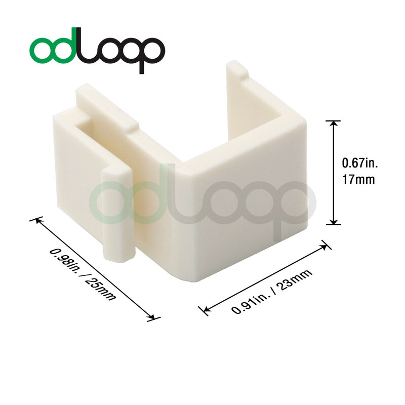 ODLOOP-Paquete de 20 insertos de clavija Keystone en blanco para placa de pared Keystone y Panel de parche, blanco