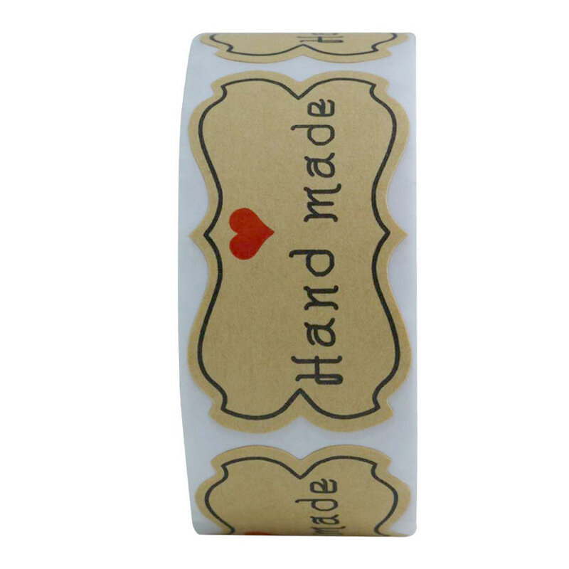 Pegatinas de Papel Kraft de piezas, etiquetas de sellado hechas a mano, embalaje de regalo DIY, pegatinas de regalo, papelería linda, 250