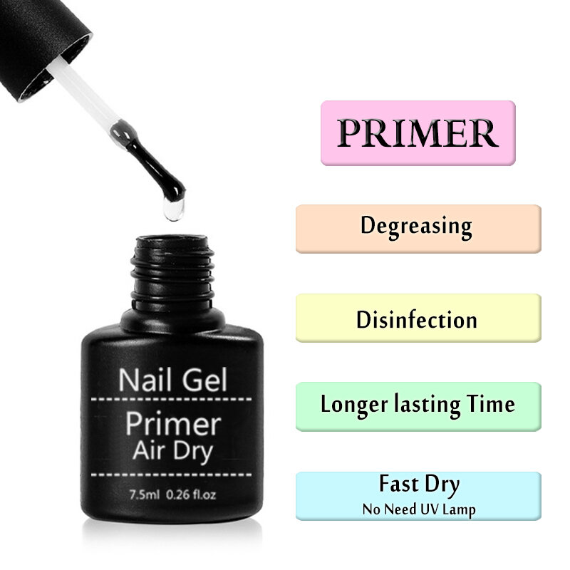 Limegirl 7.5ml Fast Air Dry Primer Matt Top Gel Base Primer Top Coat And Base Ccoat Soak Off Gel Nail Polish For Nail Art Design