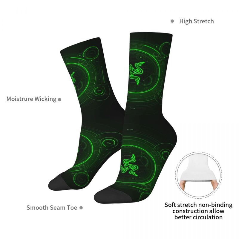 Razer Coasters Socks Harajuku Super Soft Stockings All Season Long Socks Accessories for Man's Woman's Gifts