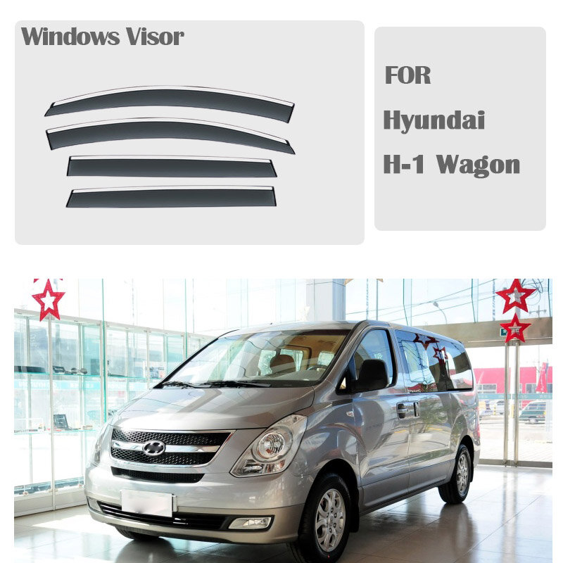 Para hyundai H-1 wagon 2011-em viseiras da janela guarda chuva janelas capa de chuva defletor toldo escudo ventilação guarda sombra capa guarnição