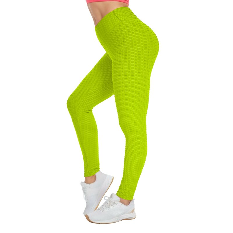 Seersucker Jacquard taille haute pour femme, pantalon de yoga, leggings de sport, salle de sport, fitness, extensible, femme