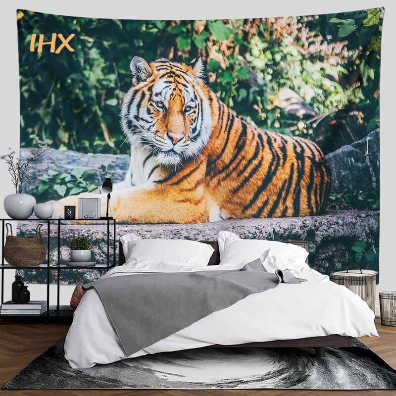 Animal tapeçaria tapeçaria decoração da sala estética hippie bohemia mandala tigre parede tapeçaria quarto fundo decoração de casa