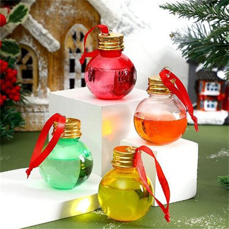 Bola de decoración navideña, botella de bebida de agua fría, té, zumo, leche, adornos colgantes para árbol de Navidad, decoración de Festival de boda