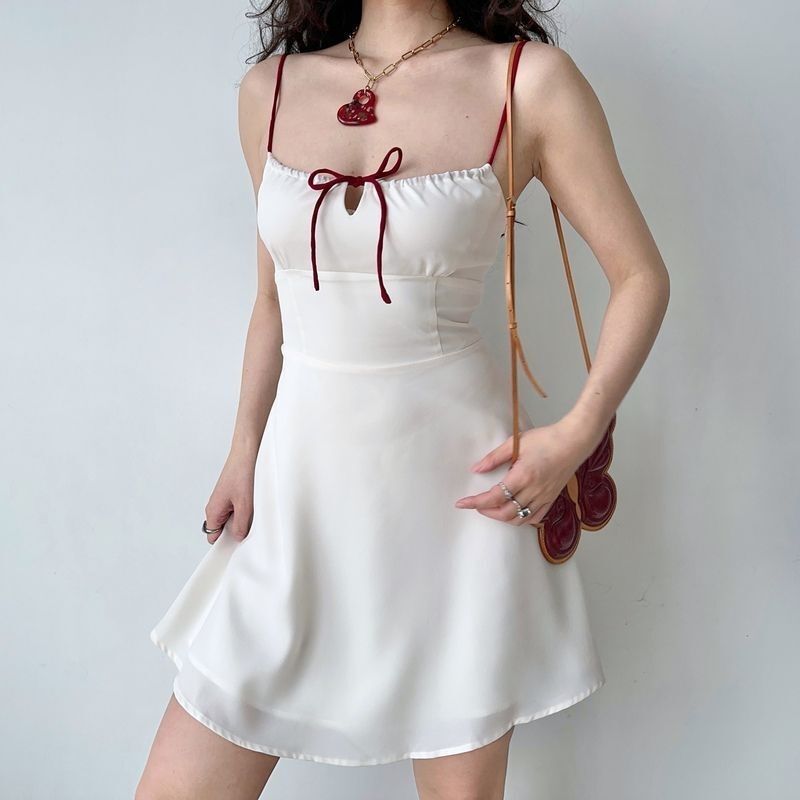2024 Summer New Sexy Style Strap Suspended Dress Women's Slim Fit and Slim Waist Closing Dress A-line Short Skirt