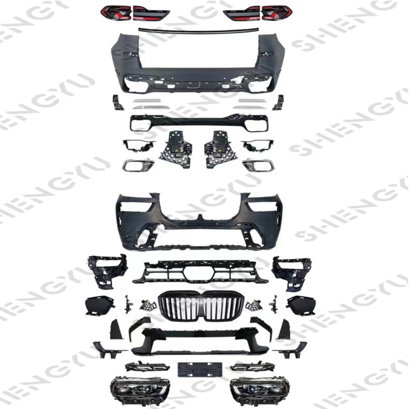 Montagem de Amortecedores de Carro com Faróis Grille, Auto Body Systems, Adequado para BMW X7 G07 19-22 a 2023 +, Modelo Esportivo