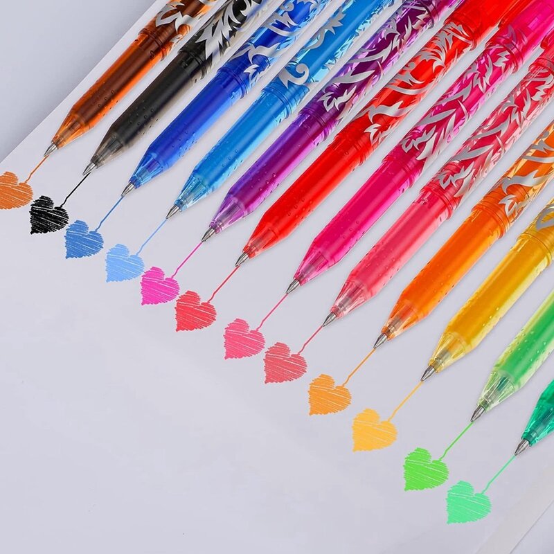 Ручка гелевая стираемая разноцветная, 0,7 мм, 12 шт./комплект