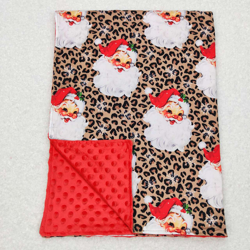 Оптовая продажа бутик рождественское детское постельное белье флисовое для малышей мальчиков девочек Санта Леопард Фланелевое детское красное тонкое одеяло для новорожденных