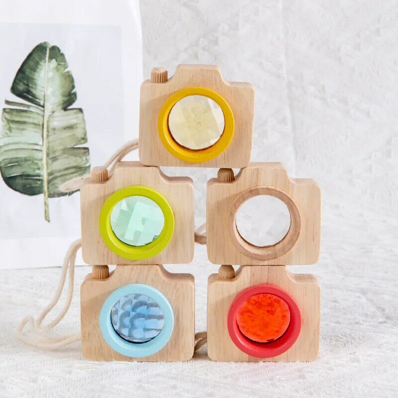 Infant Wooden Kaleidoscope Camera Colorful Rainbow Toy for Toddler Learning & Early Education  Gifts for Children Children Toy