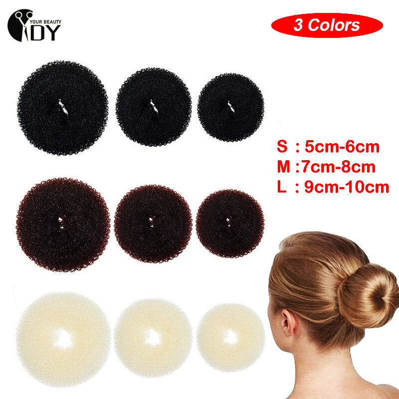 3 colori Magic Roll Foam Sponge Easy Big Ring Women Hair Bun Maker Donut Hair Styling Tools acconciatura accessori per capelli per ragazze