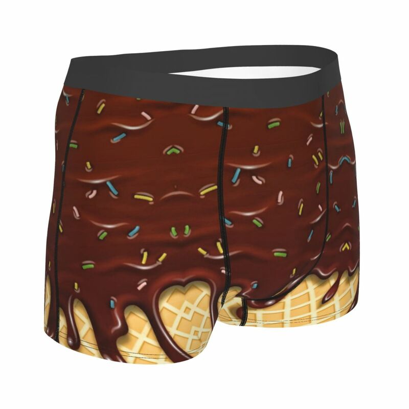 Nutty Chocolate Ice Cream Waffle Man'scosy Boxer Briefs,3D printing Underwear, Highly Breathable Top Quality Gift Idea