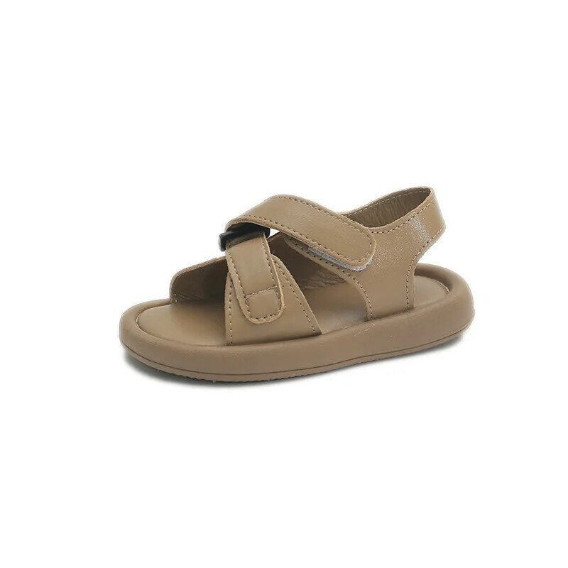 Sapatos de praia de couro macio infantil, estilo simples, meninos, meninas, crianças, verão, novo, tamanho 22-37, 2022