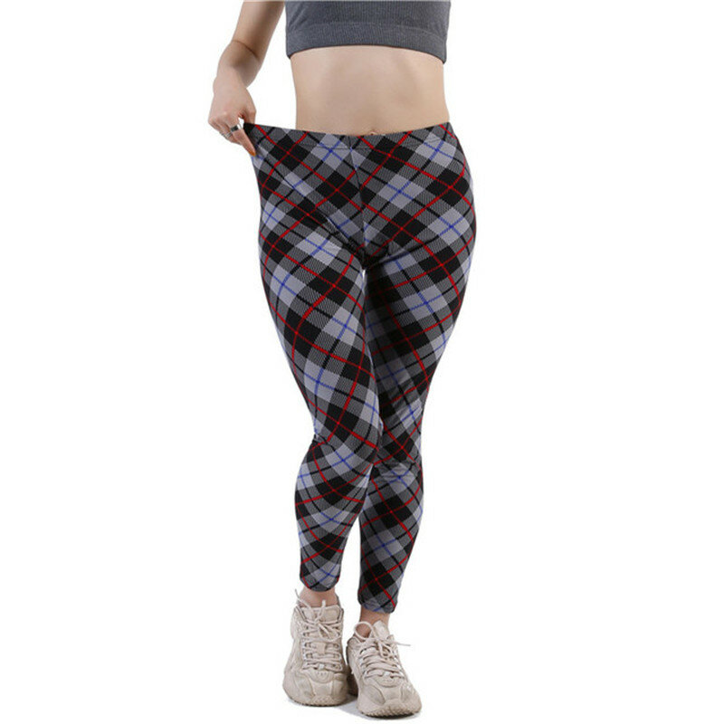 VISNXGI Women Sports Pants Fitness Push Up Leggings Gym High Waist Skinny Splicing Patch Colorful Print Pattern Ankle-Length