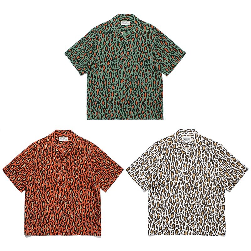 Рубашка с кубинским воротником и леопардовым принтом, топы, летняя Высококачественная рубашка с коротким рукавом, мужская и женская Повседневная Свободная модель
