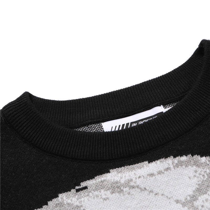 Mens Hip Hop Streetwear Harajuku Sweater Vintage Japanese Style Anime Girl Knitted 2023 Cotton Pullover Sweaters Male