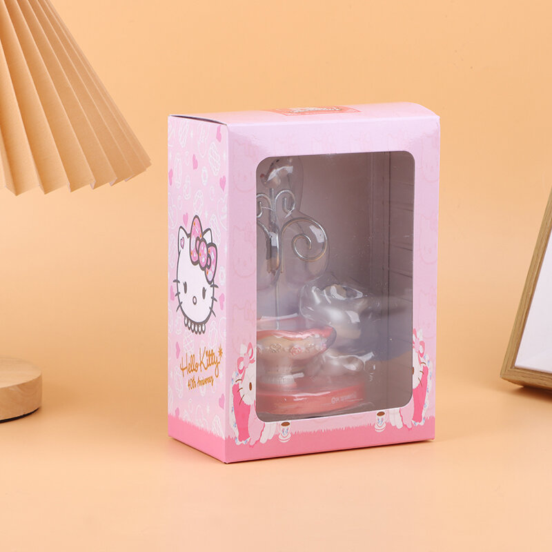 Mainan tokoh kartun Hello Kitty kucing, ornamen tokoh kartun Hello Kitty Anime, Hadiah Koleksi ulang tahun anak